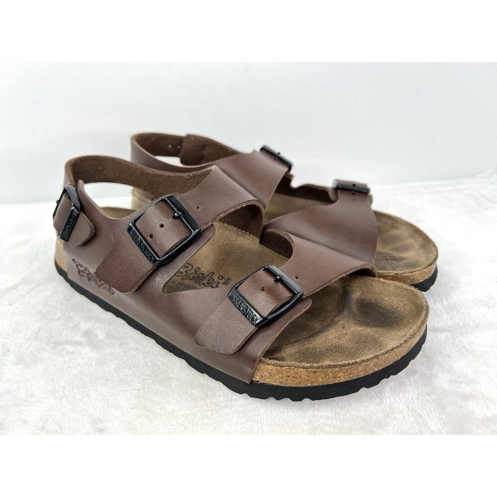 Birkenstock Birkis Milano Brown Birko-Flor Slingback Sandals Womens 38/ 7 Narrow - Picture 4 of 9